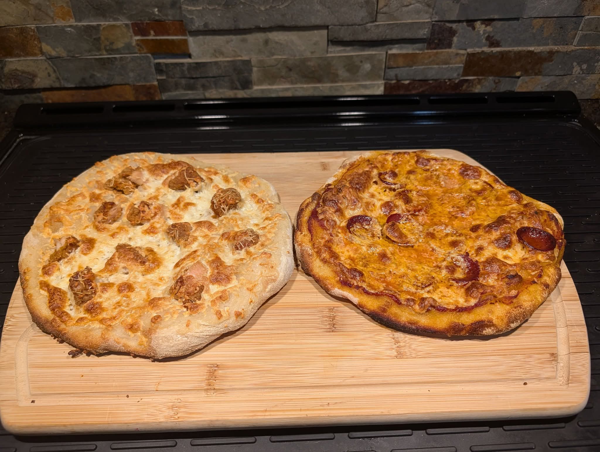 Pizza made with sourdough dough
